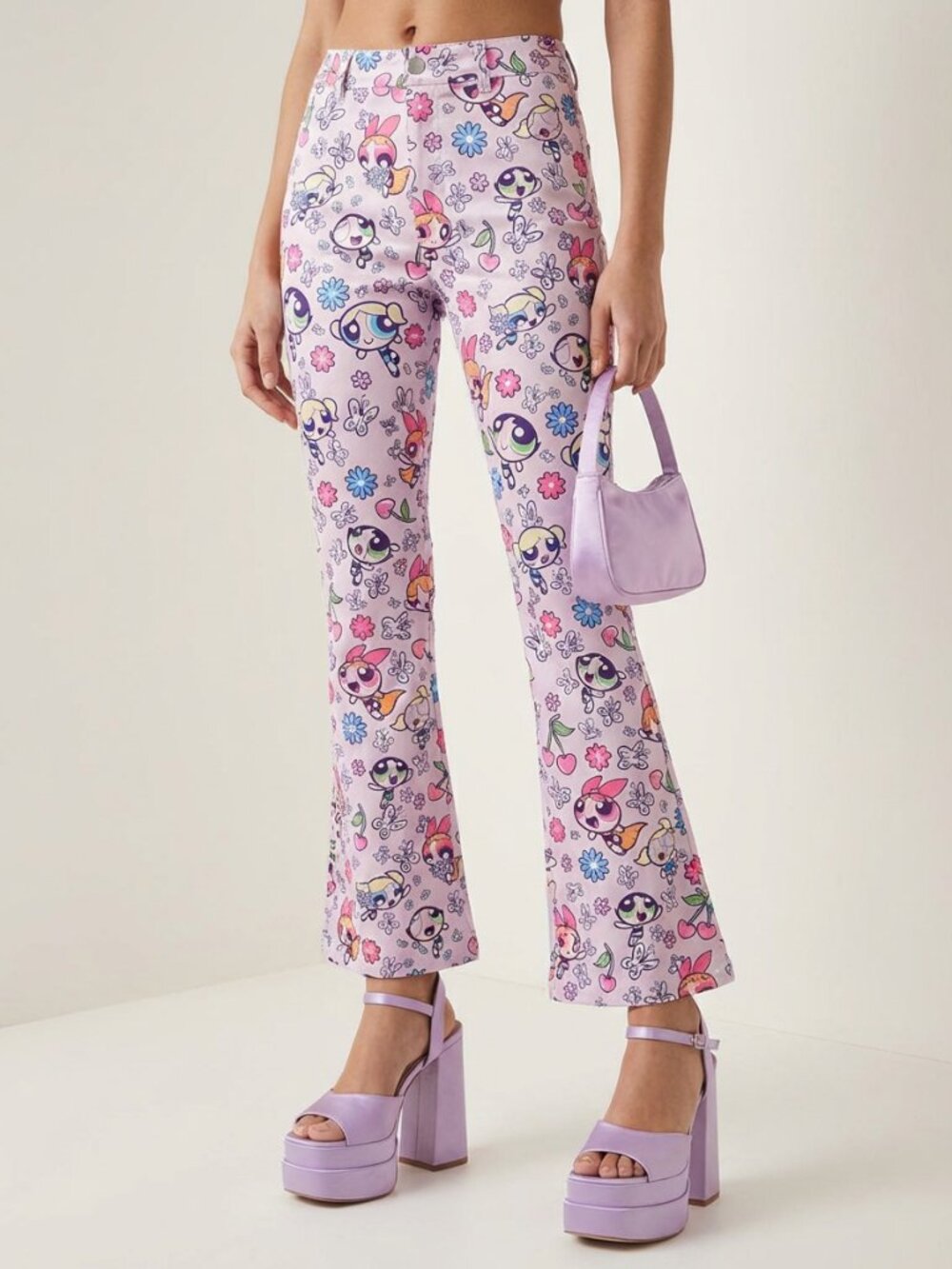 DOLLS KILL X The Powerpuff Girls Little Angels satin flare pants